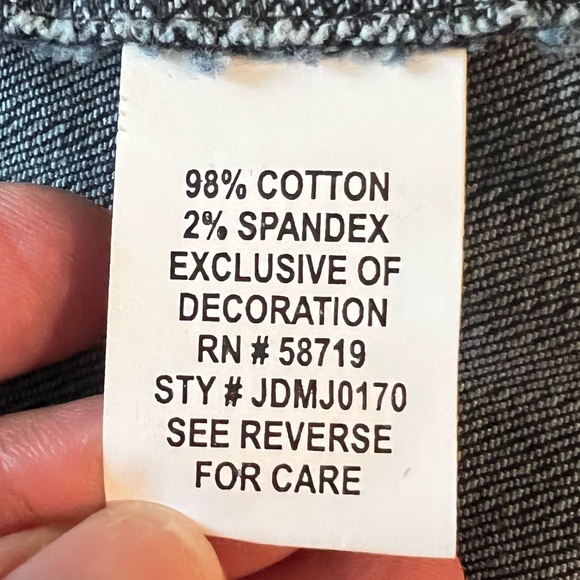 Choices denim stretch blue jacket with embroidered & crystal details. Size L - Picture 9 of 10